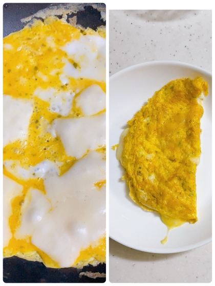 卵1個☆お弁当に青のりチーズオムレツ