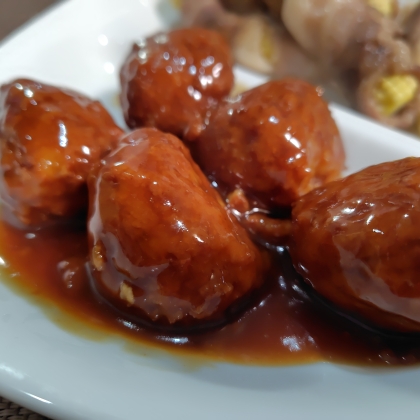 業務スーパーの冷凍肉だんごの甘酢あんかけ