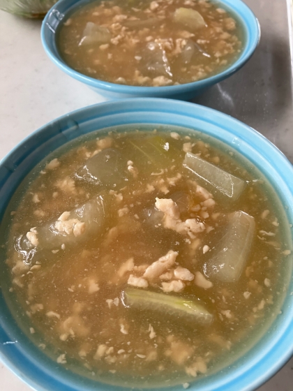 冬瓜とひき肉の生姜スープ