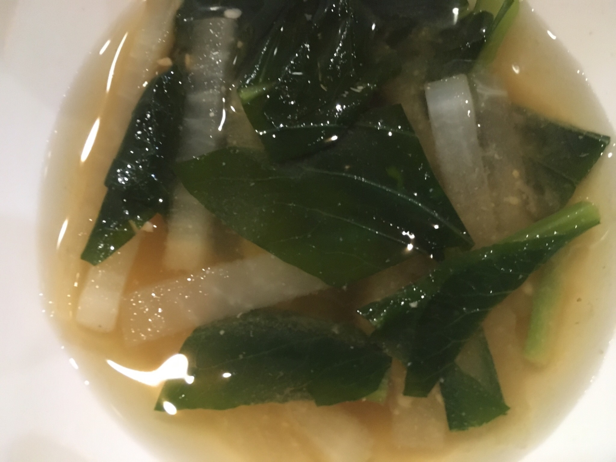 大根と小松菜のしょうが味噌汁