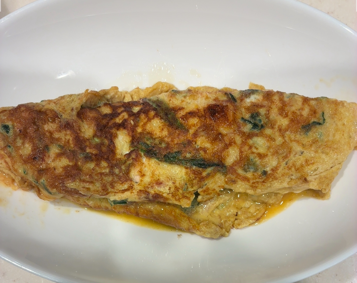 ツナほうれん草のカレーオムレツ。No.1126