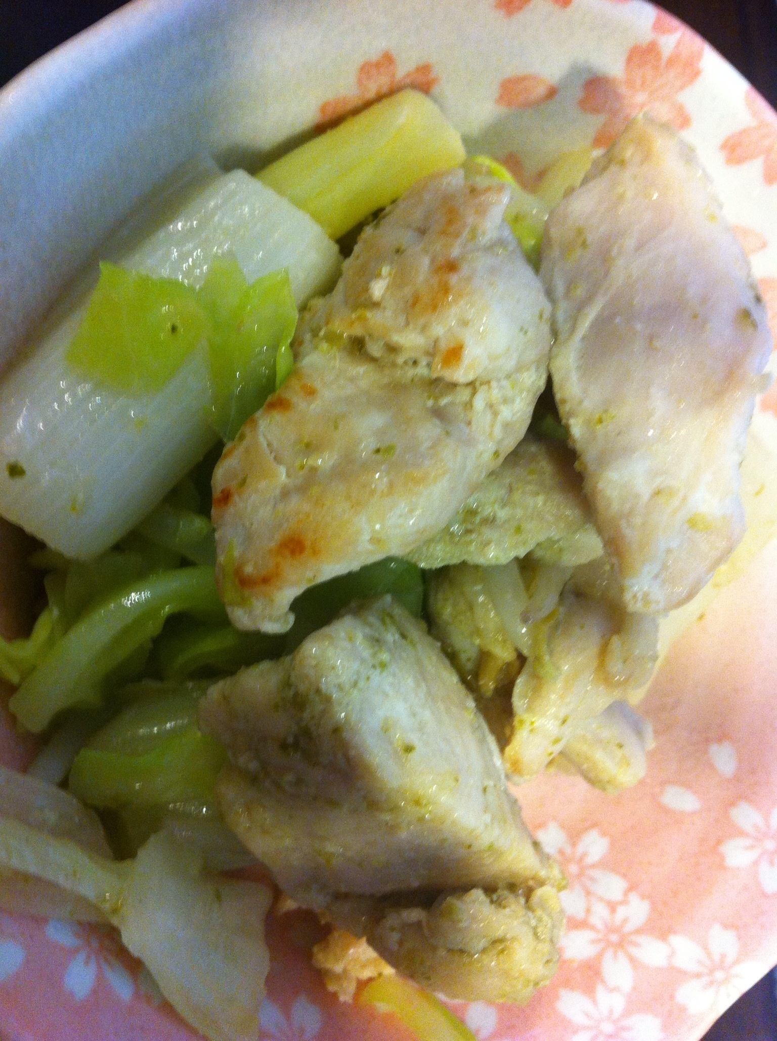 柚子こしょう漬け鶏ムネ肉の炒めもの