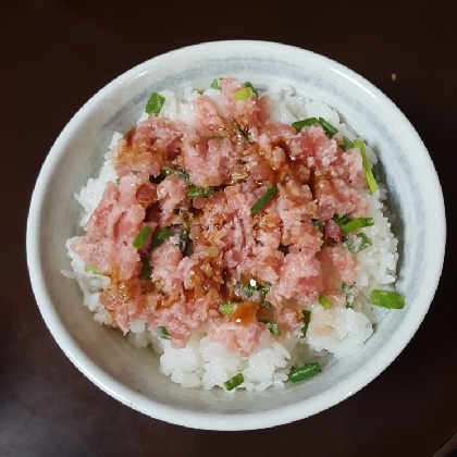 わさびとだし醤油のネギトロ丼