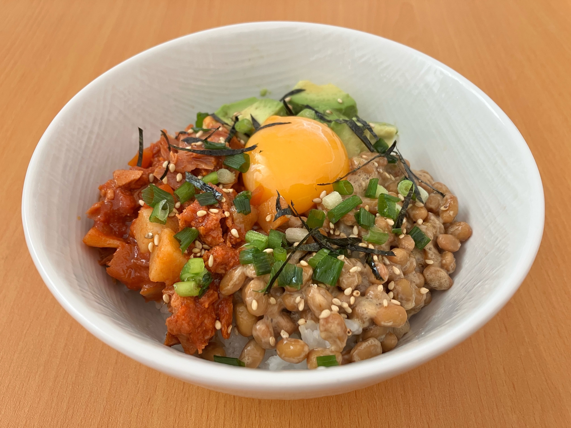 唐辛子ツナ缶で作る納豆の3食丼