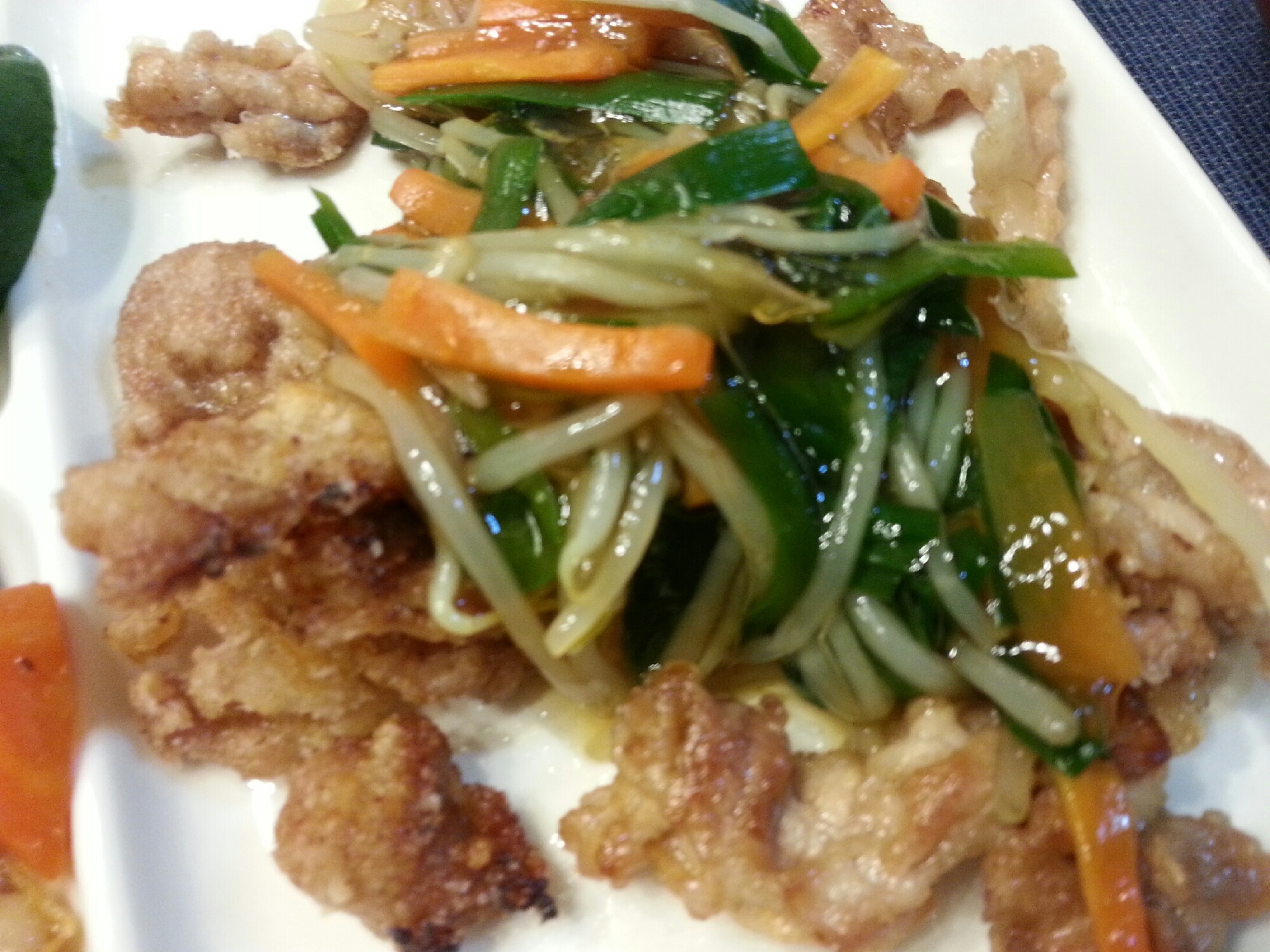 豚の竜田揚げ野菜あんかけ