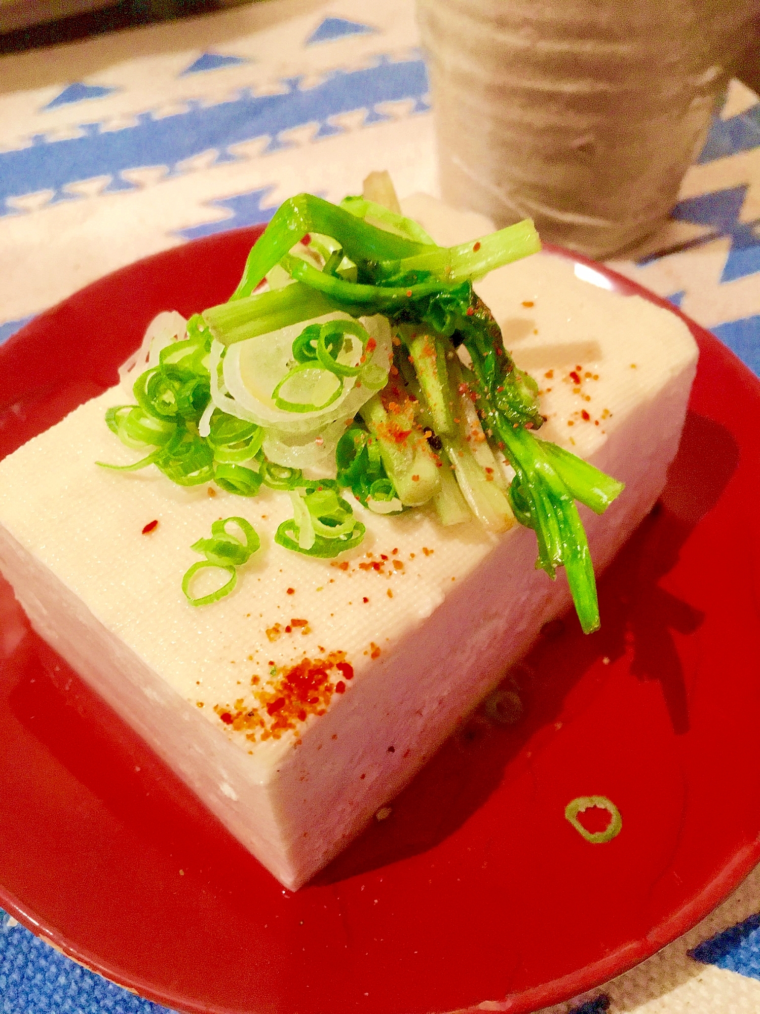 春の塩やっこ♩せりねぎ豆腐