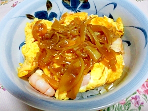 エビ玉丼☆カレー餡かけ