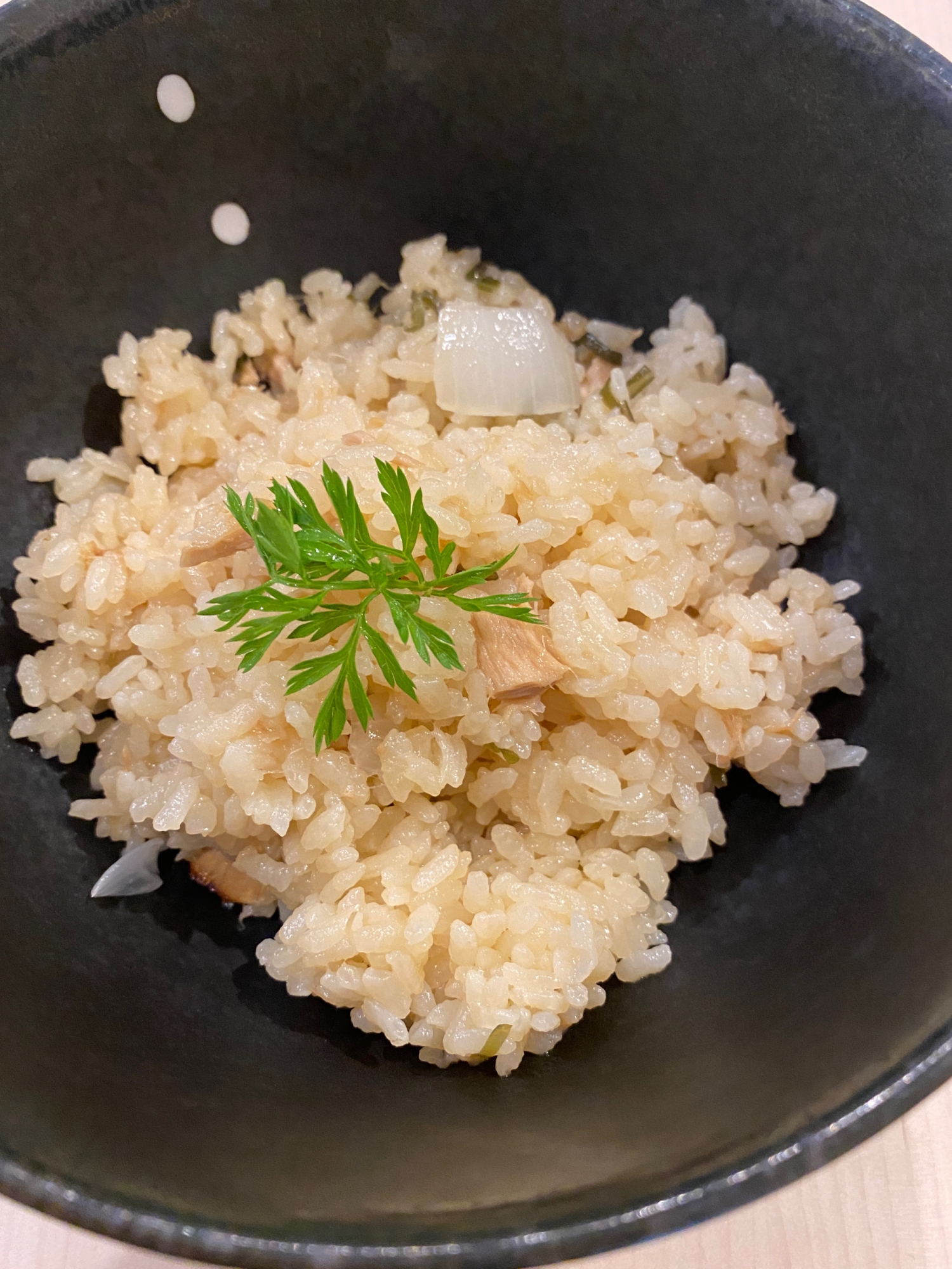 大満足☆ツナと玉ねぎの炊き込みご飯