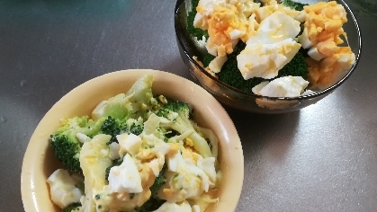 冷凍のブロッコリーdeゆで卵サラダ