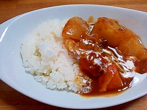 余った野菜スープなどでアレンジ(＾＾）トマトカレー