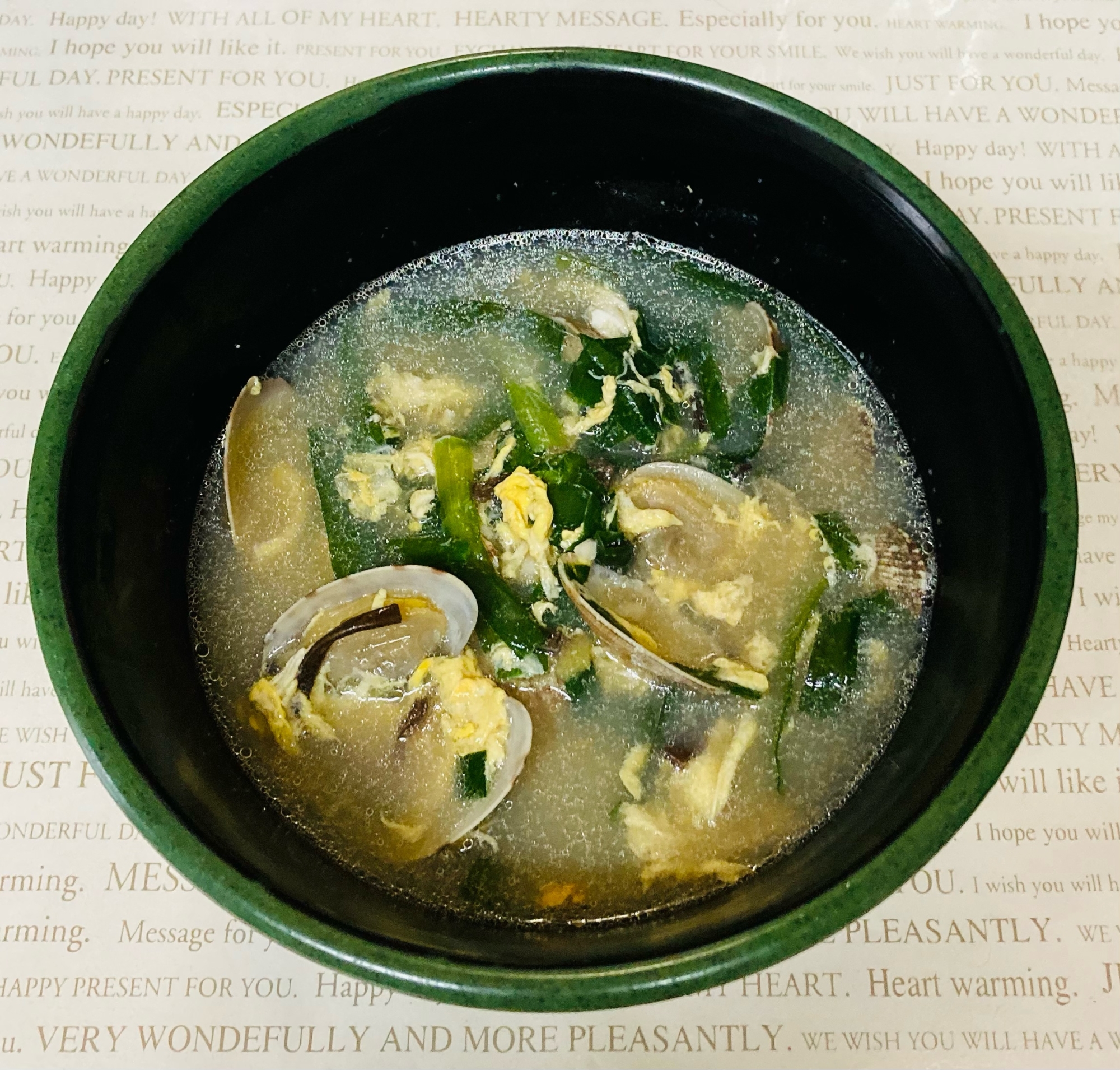 アサリ入り卵スープ