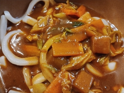 レトルトカレーでカレーうどんアレンジ