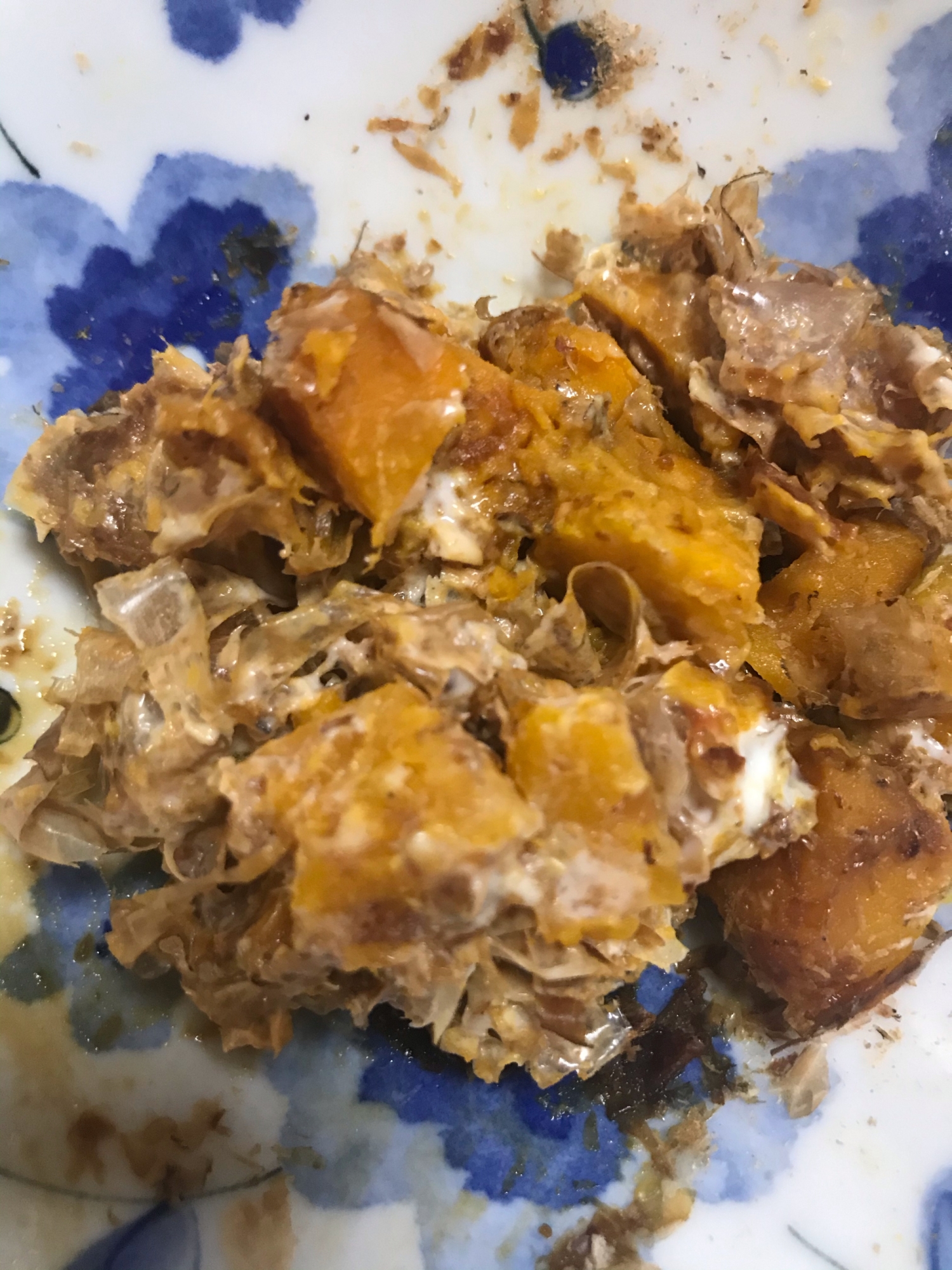 かぼちゃのおかかマヨ醤油和え