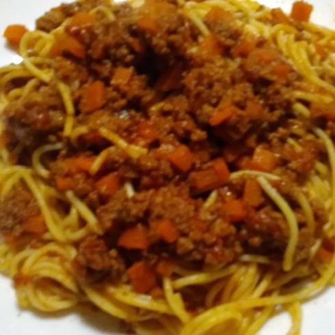 人参たっぷり☆ミートソーススパゲティ