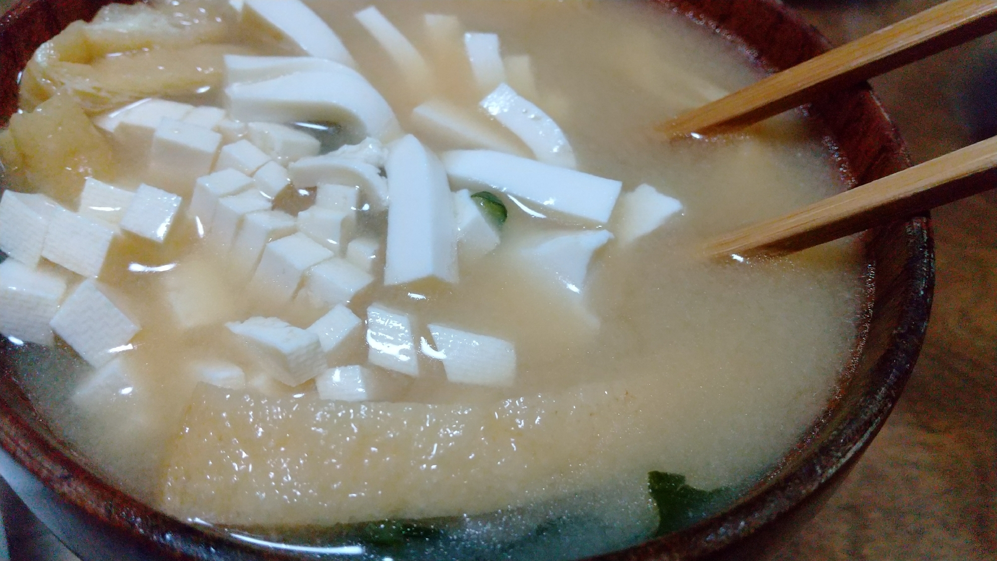 豆腐のイソギンチャク味噌汁