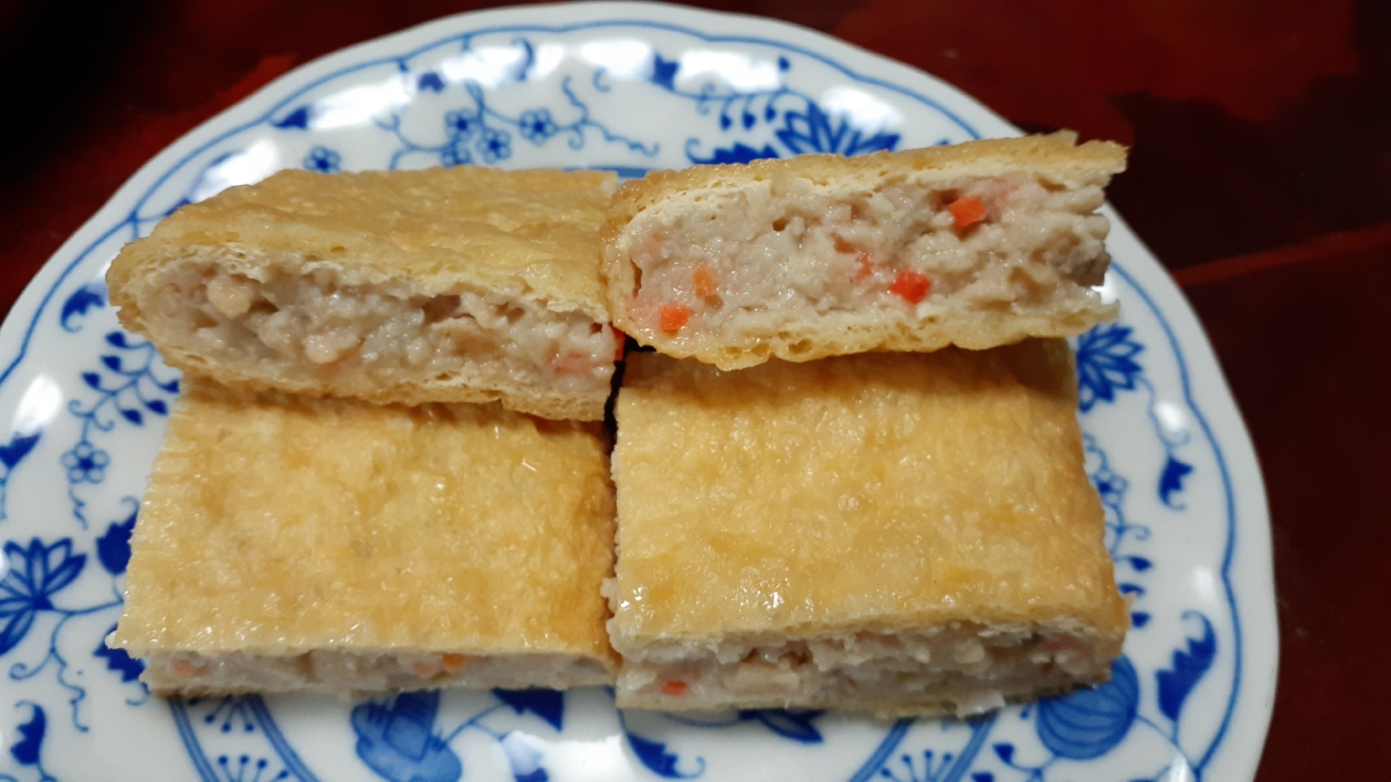 油揚げの鶏ごぼう味噌煮♪