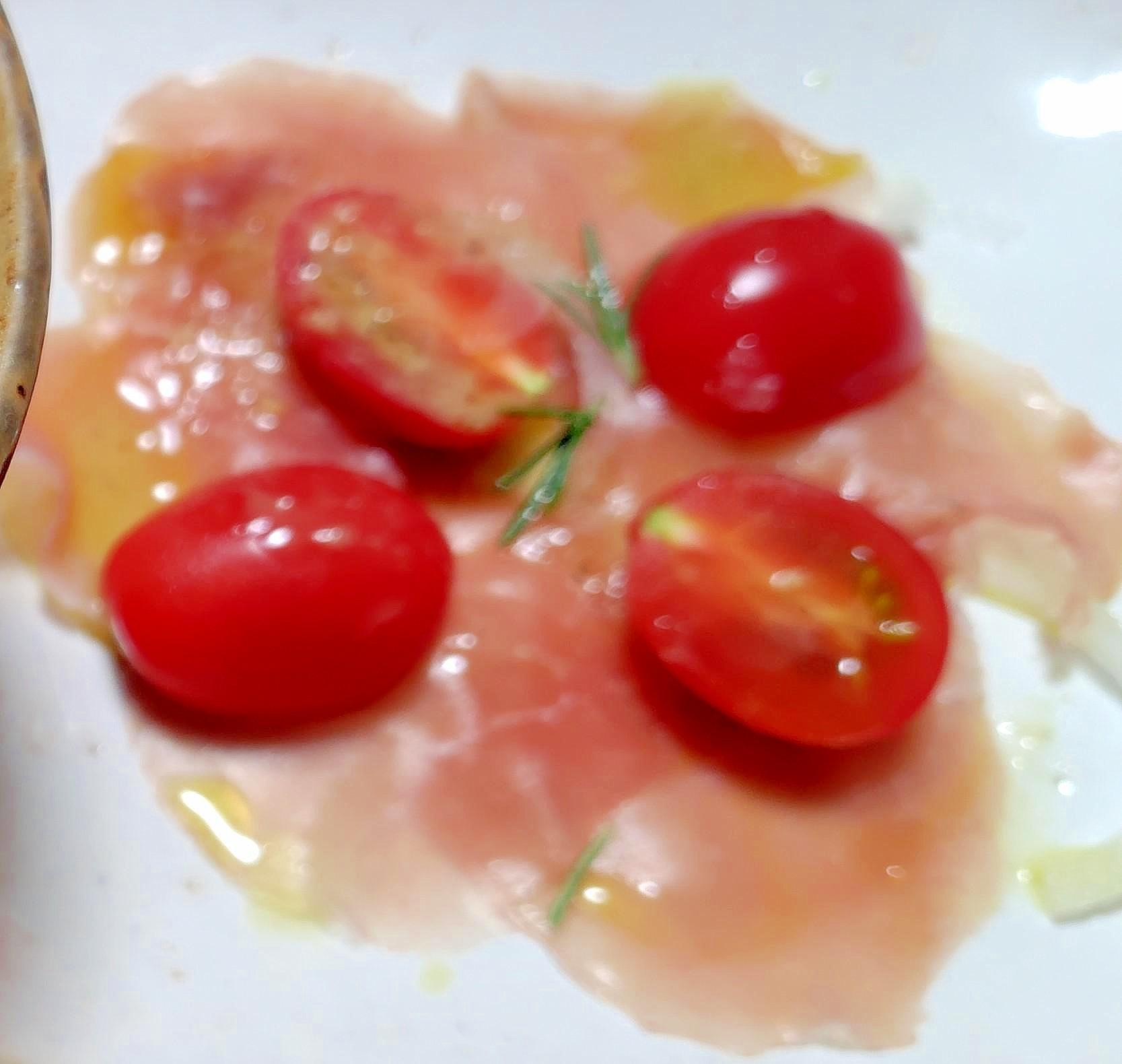 5分で！生ハムカルパッチョ　わさびソース