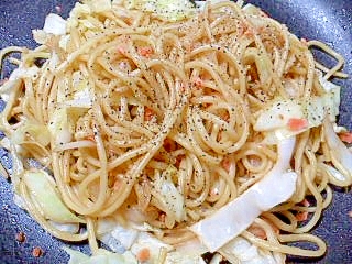 鮭フレークで塩焼きそば