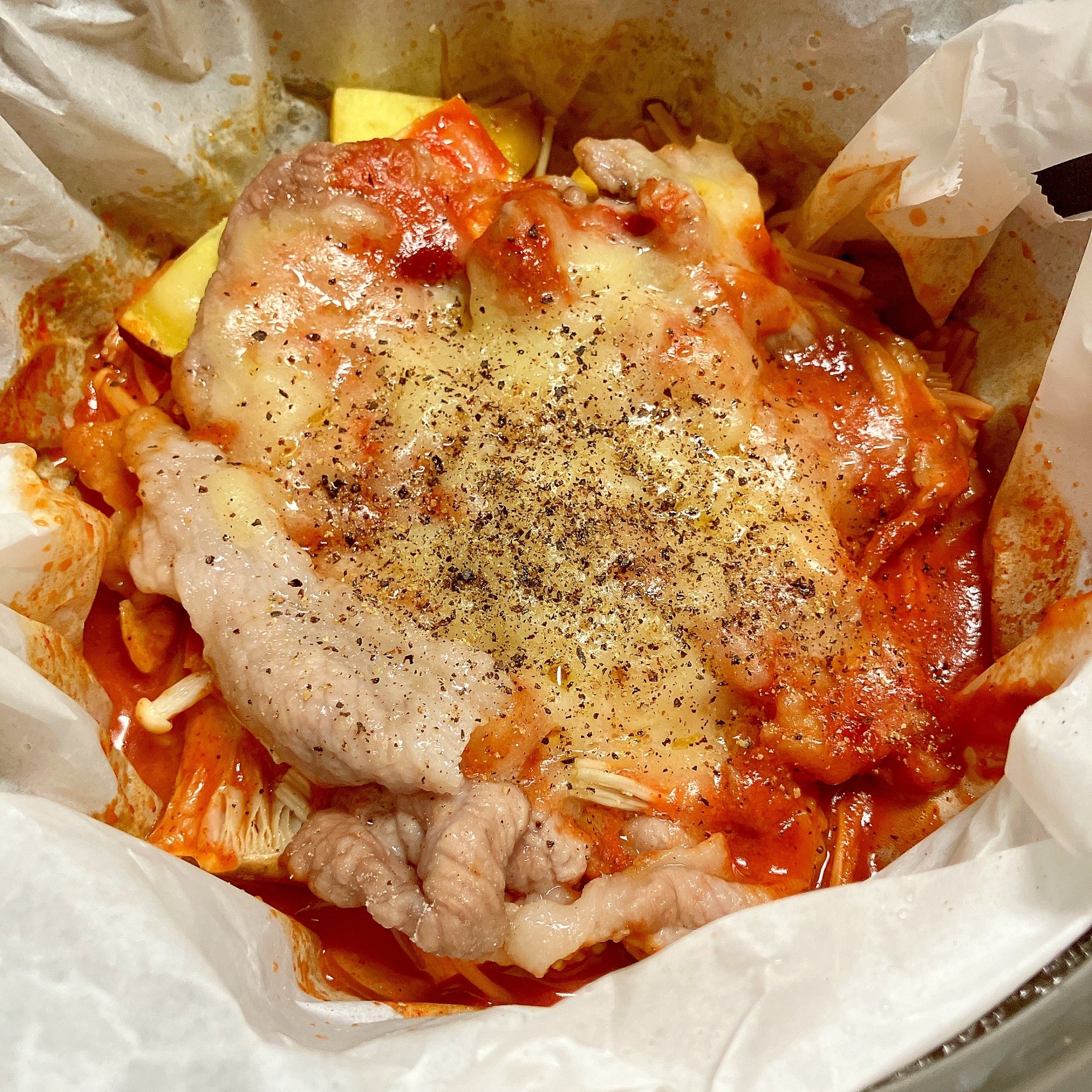 レンチン★きのこのロゼタンミョン