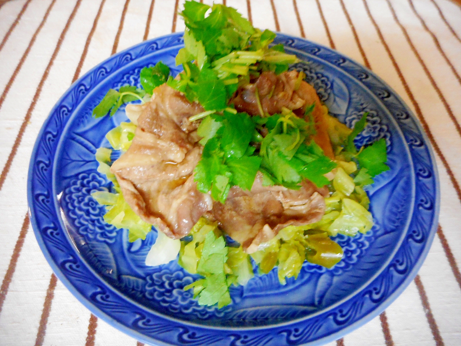 豚の醤油煮みつば風味