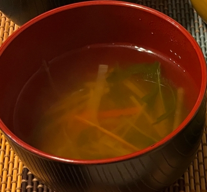 大根と水菜の中華スープ