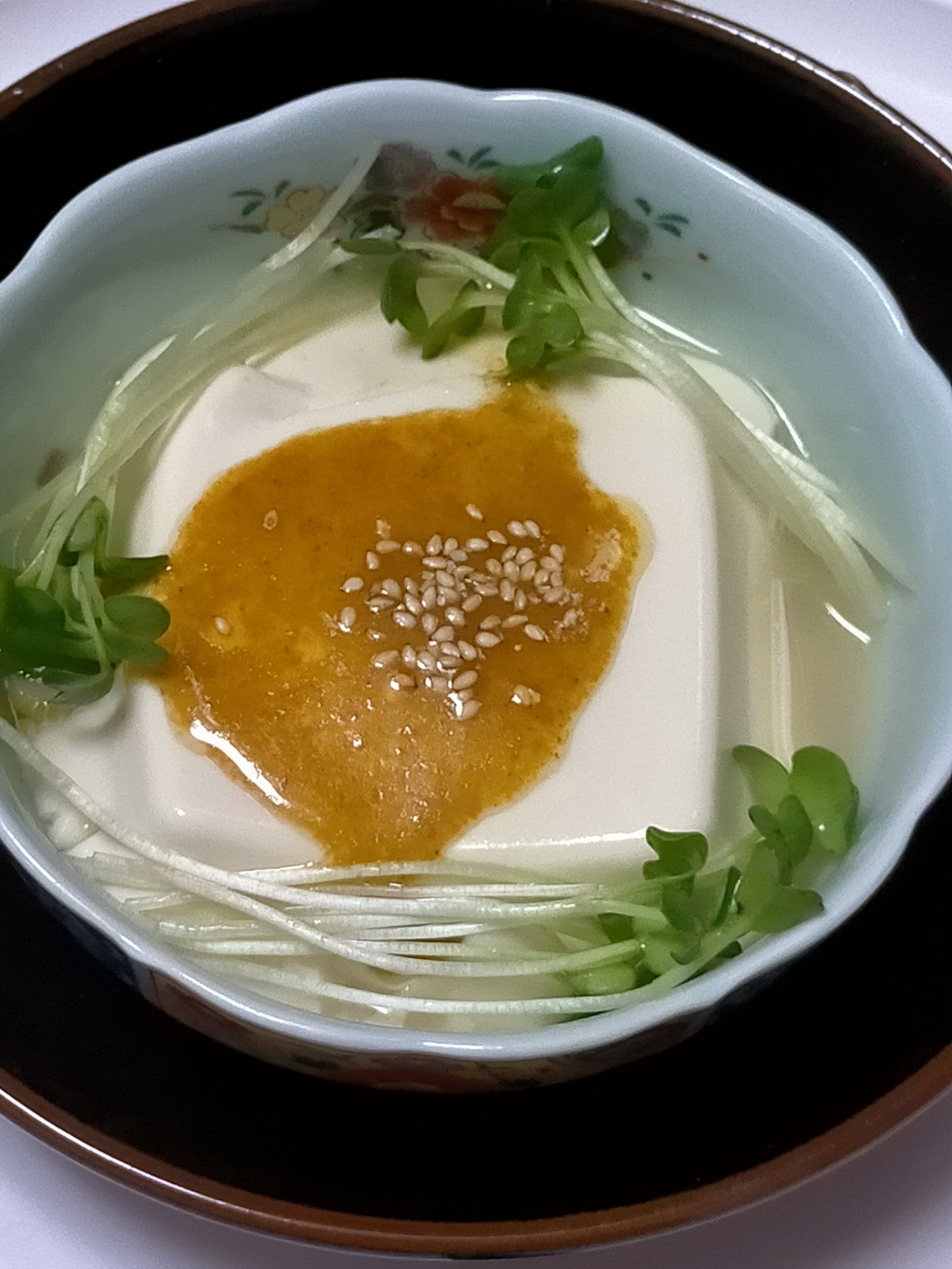 かんたん♪レンチン♪やさしい食感「ごま風味豆腐♡」