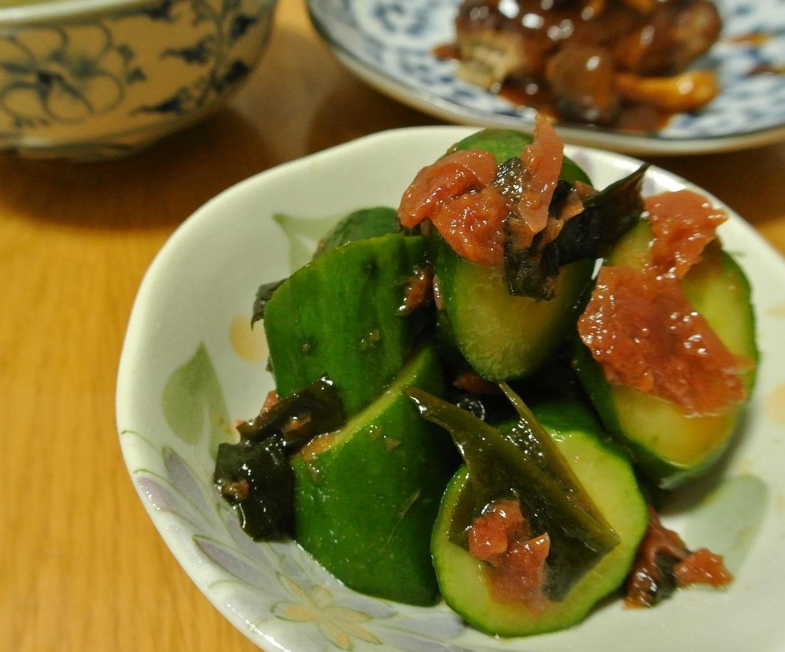 梅香る☆きゅうりとわかめの酢の物