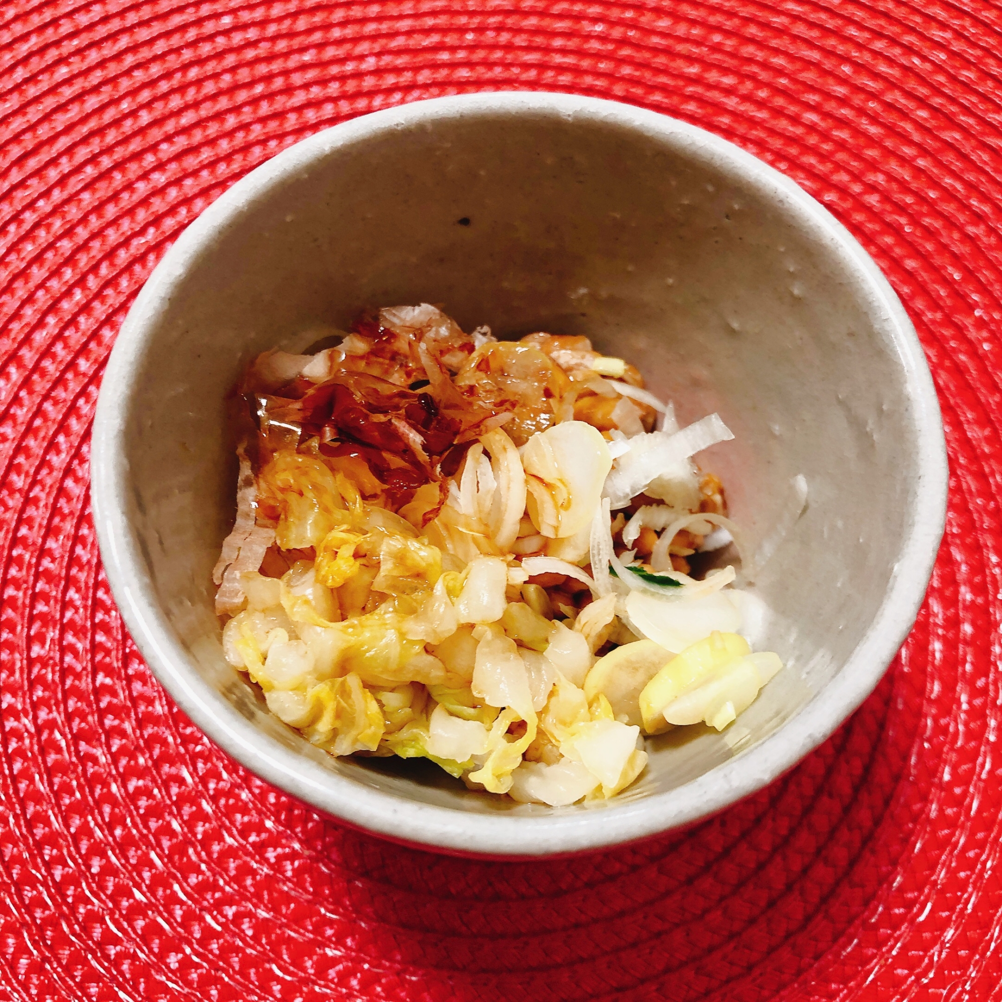 白菜漬物ねぎの納豆ෆ˚*