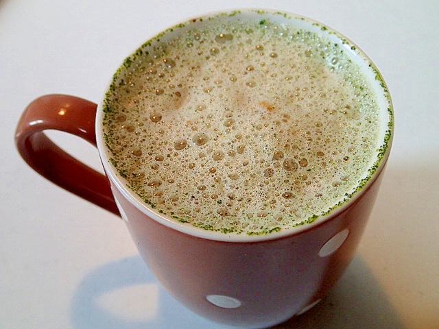 バリスタで　メープル香る緑茶ココアソイカプチ♪