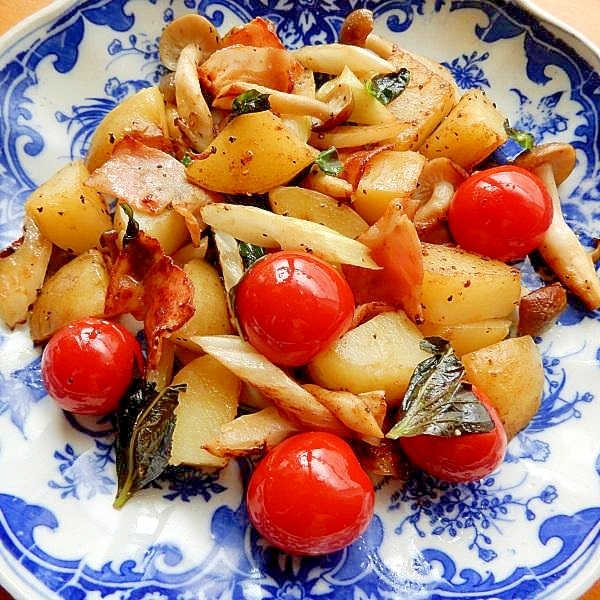 ５分！？+バジル（代用可）❤ふかし芋のバター醤油♪