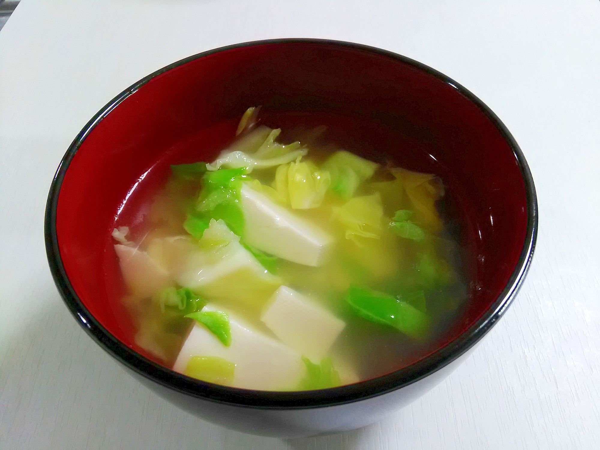 豆腐とキャベツのコンソメスープ