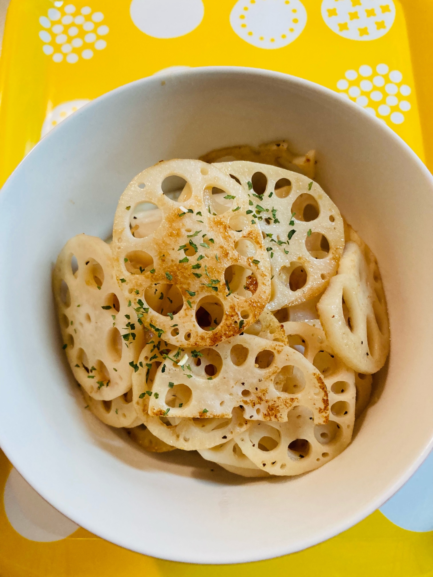 れんこんの麺つゆバター炒め