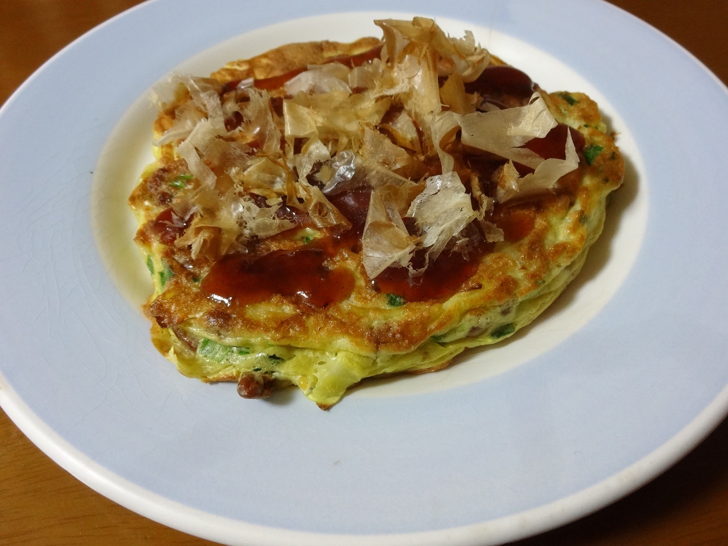 簡単に！納豆とキャベツのお好み焼き風
