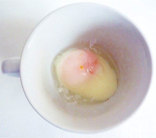簡単温泉玉子 電子レンジとマグカップで1分