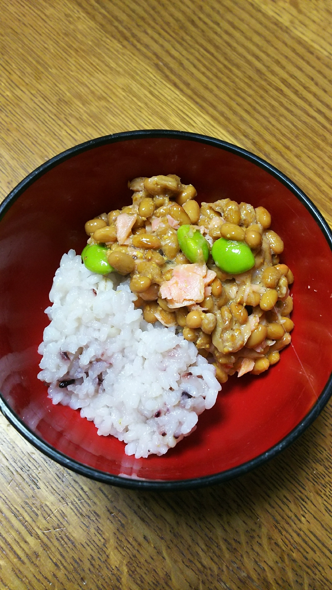 鮭&枝豆の納豆ご飯