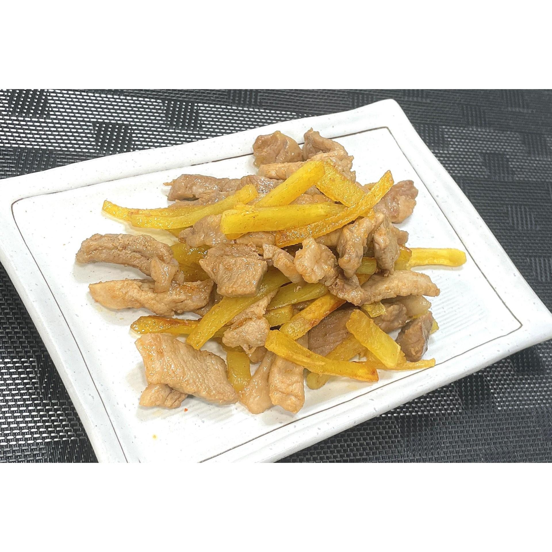 豚肉とさつまいもの甘辛炒め★動画あり★