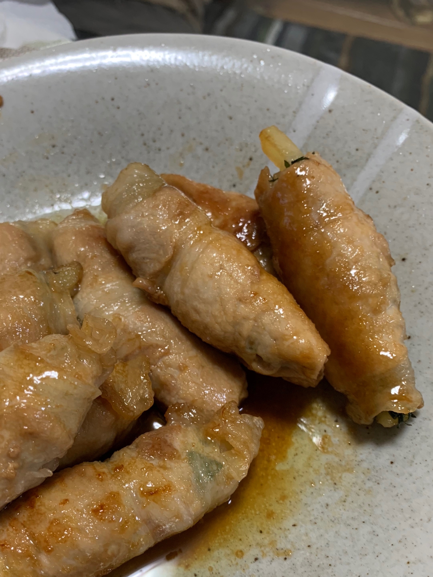 じゃがいもの甘辛豚肉しそ巻き