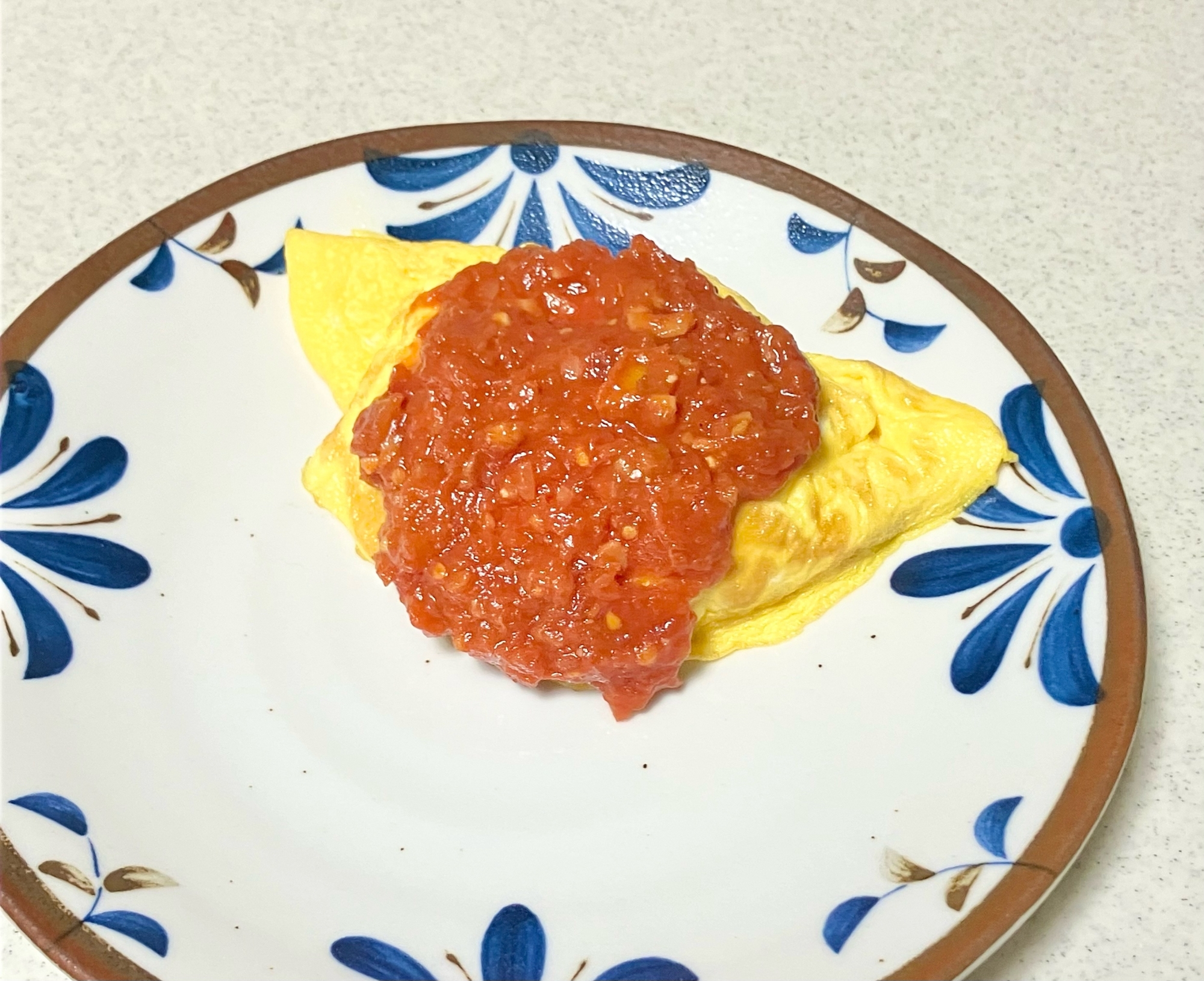 簡単☆トマトソースがけオムライス