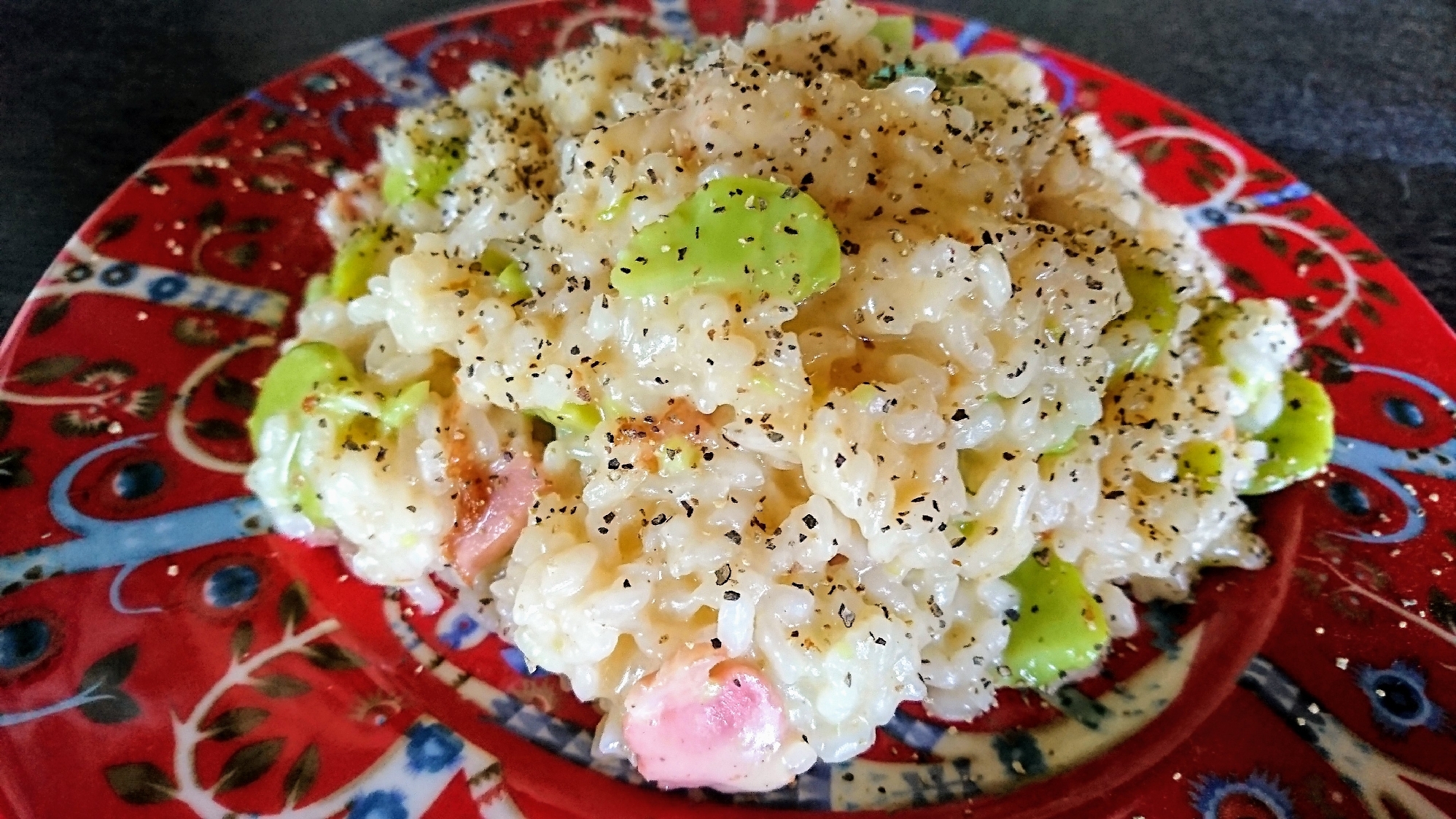 空豆のチーズリゾット