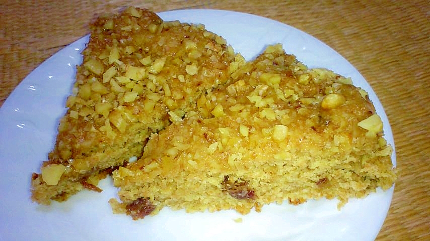 卵牛乳白砂糖なし ナッツ&フルーツの炊飯器ケーキ♪