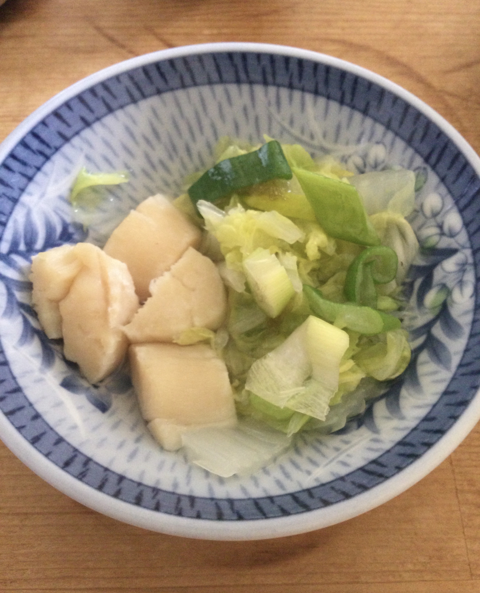 ホタテ貝柱白菜ねぎの煮物