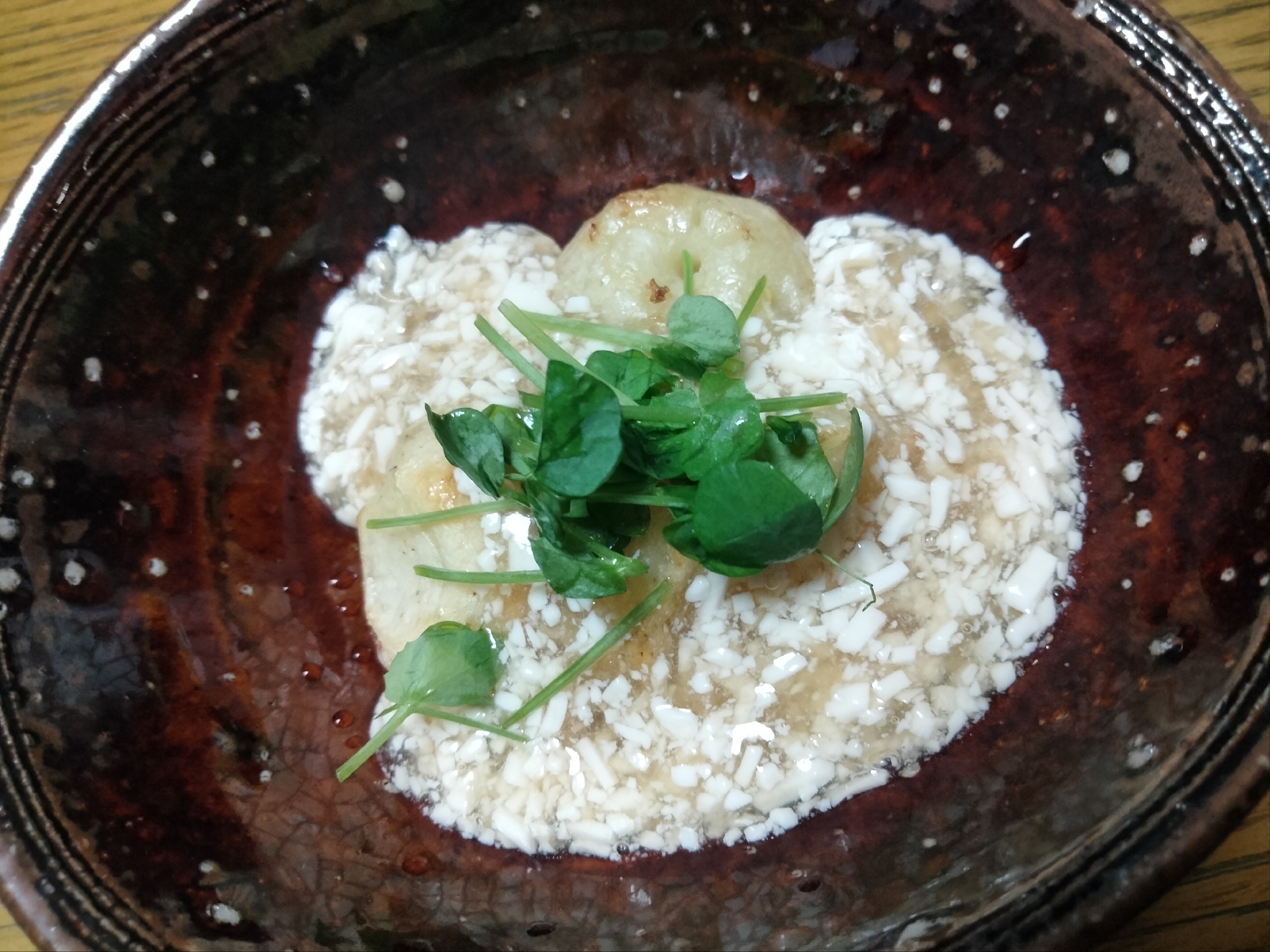 揚げ新じゃが〜豆腐あんを添えて〜