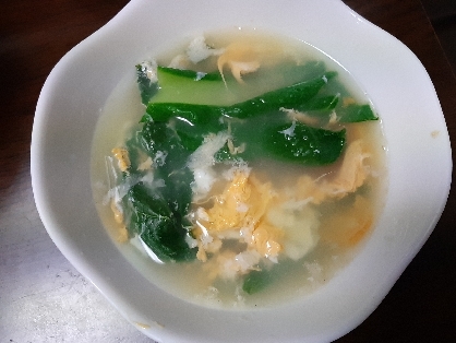 小松菜とあおさの中華スープ