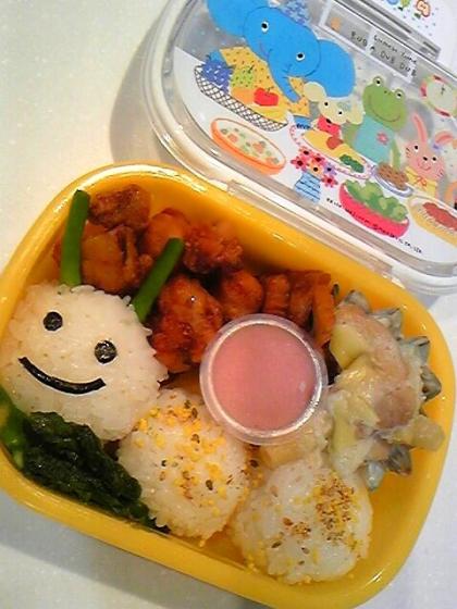 幼稚園のお弁当に♪3歳の息子がとても喜んでくれました（＾＾）
簡単で可愛いですね☆
また作ります！！