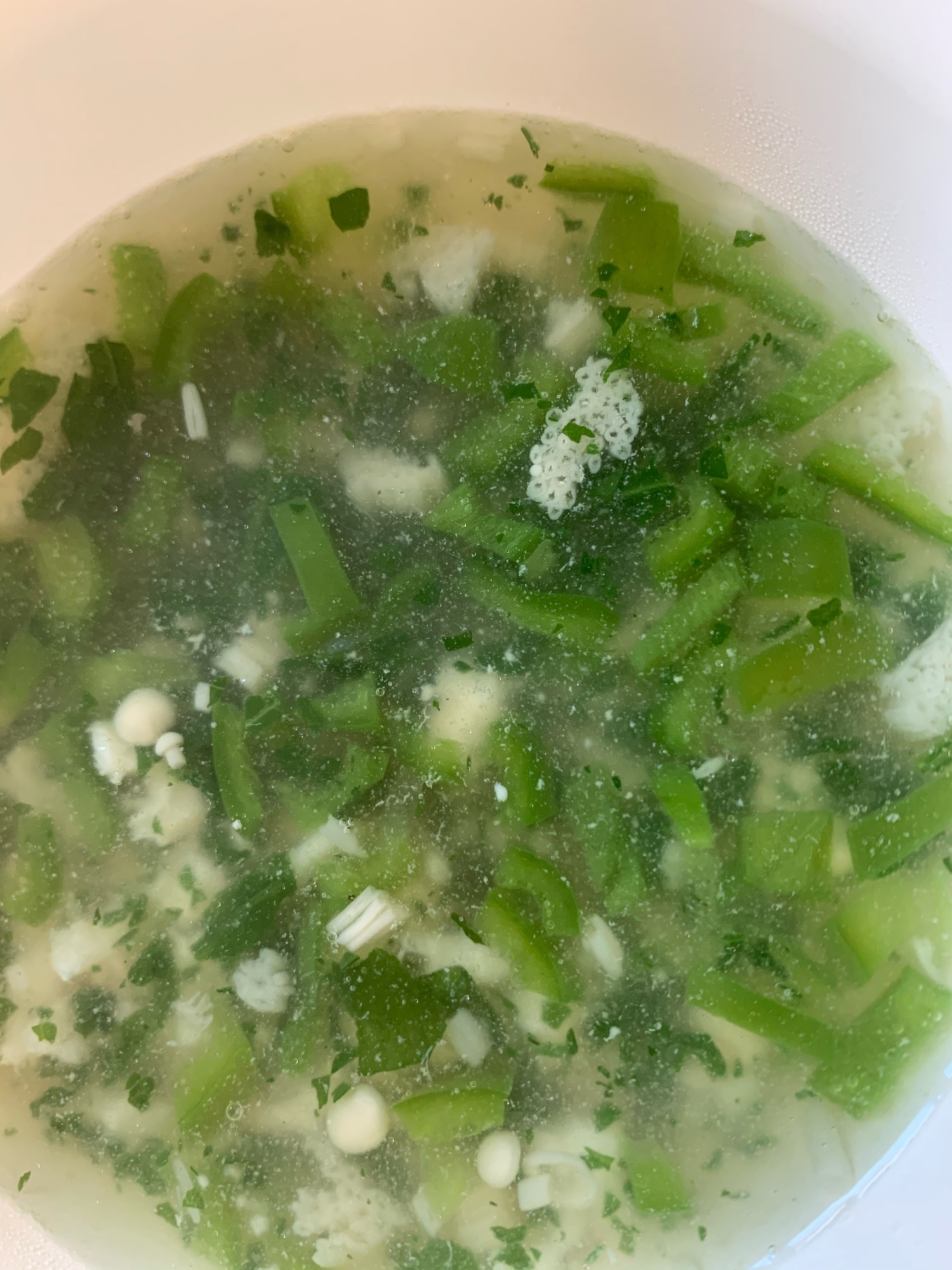 離乳食 ヒラメとピーマンのコンソメスープ レシピ 作り方 By ゆひ7 楽天レシピ