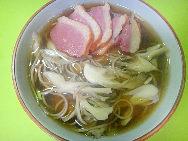 合鴨と舞茸のあったか蕎麦