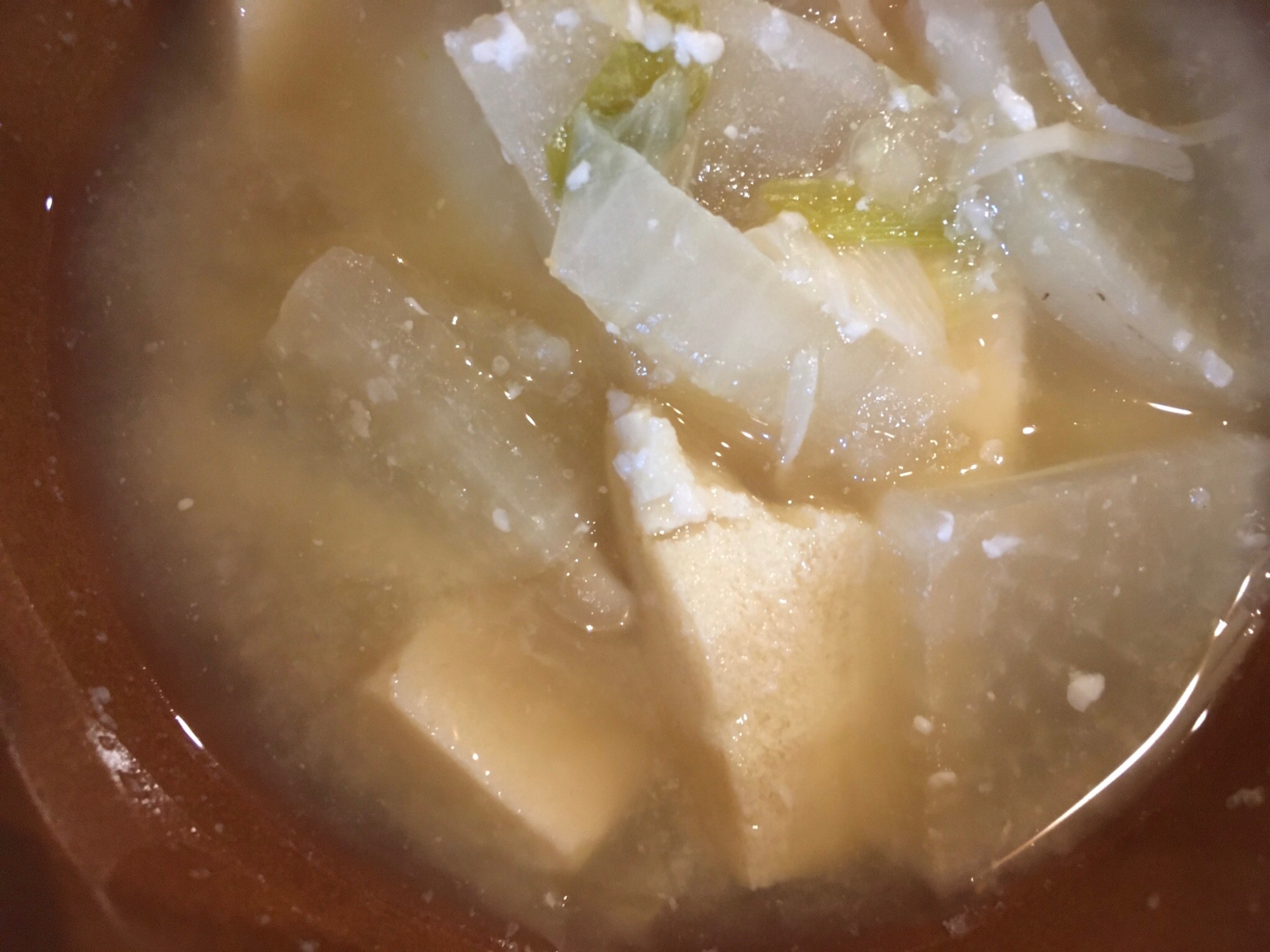 大根と白菜と高野豆腐の味噌汁