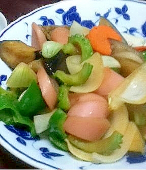 魚肉ソーセージの夏野菜☆炒め【ナス＆ゴーヤ】