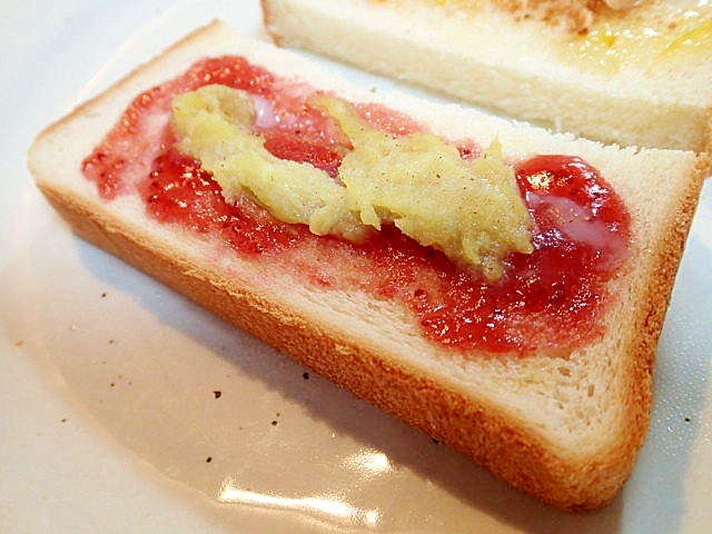 苺ジャムとさつま芋のミルキーキャラメルトースト