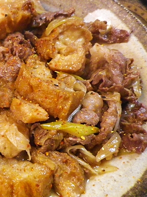 仙台麩長ネギの牛肉煮